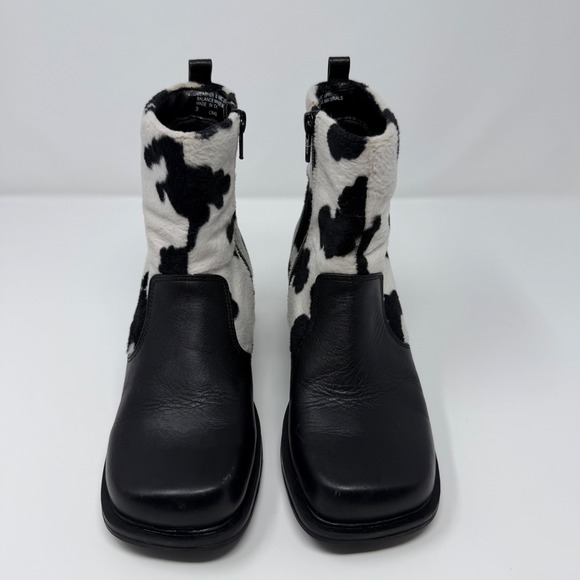 Unlisted by Kenneth Cole Cow Print Western Ankle Boots Block Heel Women's 5 UK3 - Picture 3 of 10